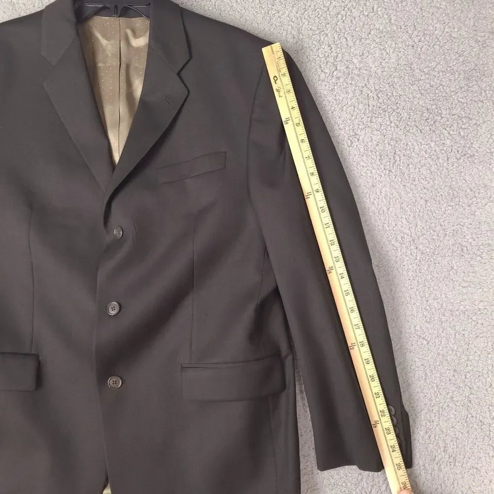 Calvin Klein Blazer Mens 42R Green Olive Wool Laine Cashmere‎ Sport Coat Jacket